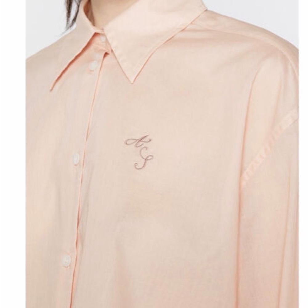 Acne Studios pink cotton cropped Button-Up Shirt